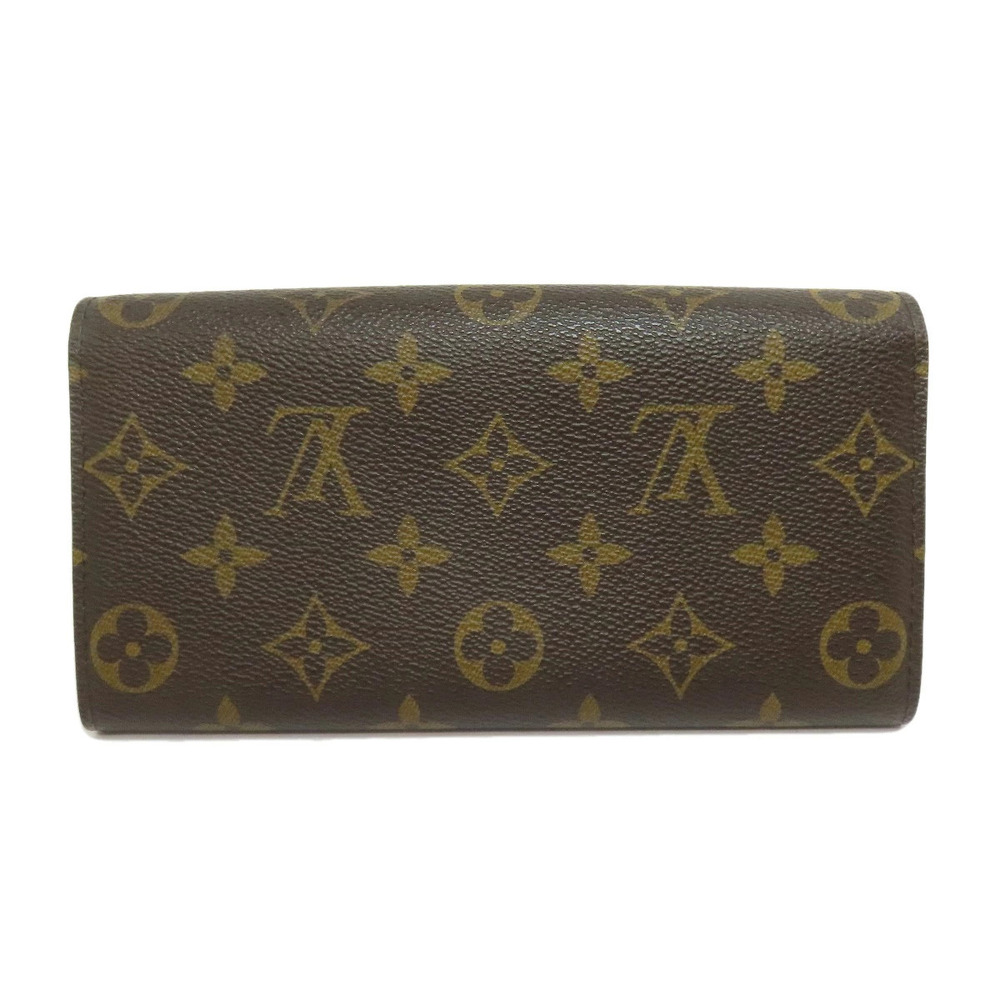 Louis Vuitton Portefeuille Sarah Fleurie Long Wallet Coin Purse Canvas Brown